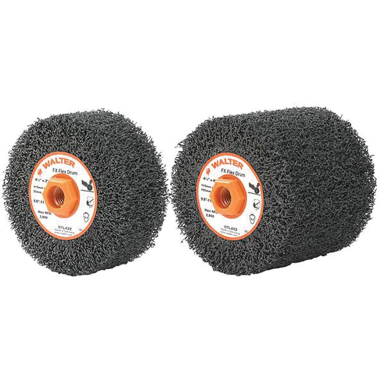 FX™ Flex Drum, 4-1/4" Dia. x 2" W, 5/8"-11 Arbor, Flex Coarse Grit
