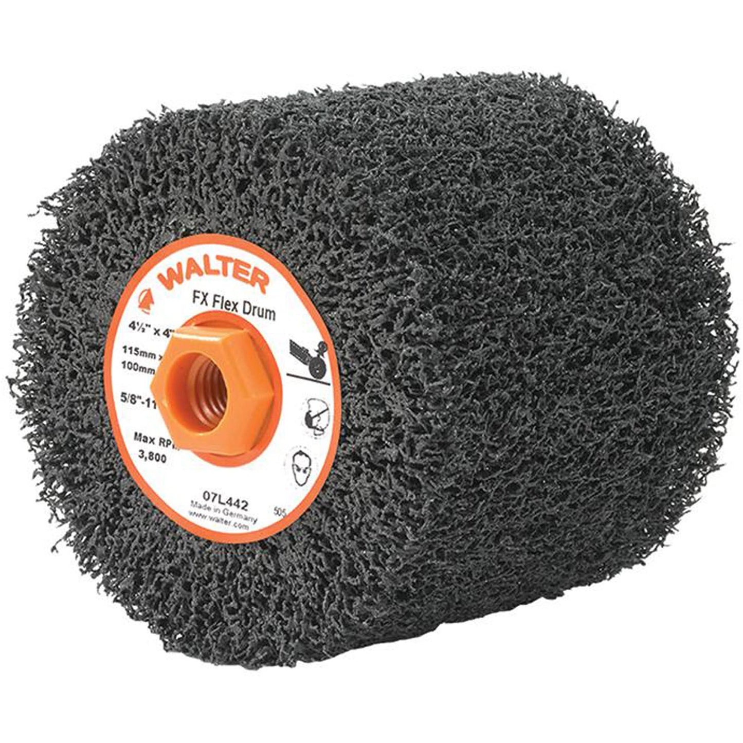 FX™ Flex Drum, 4-1/4" Dia. x 4" W, 5/8"-11 Arbor, Flex Coarse Grit