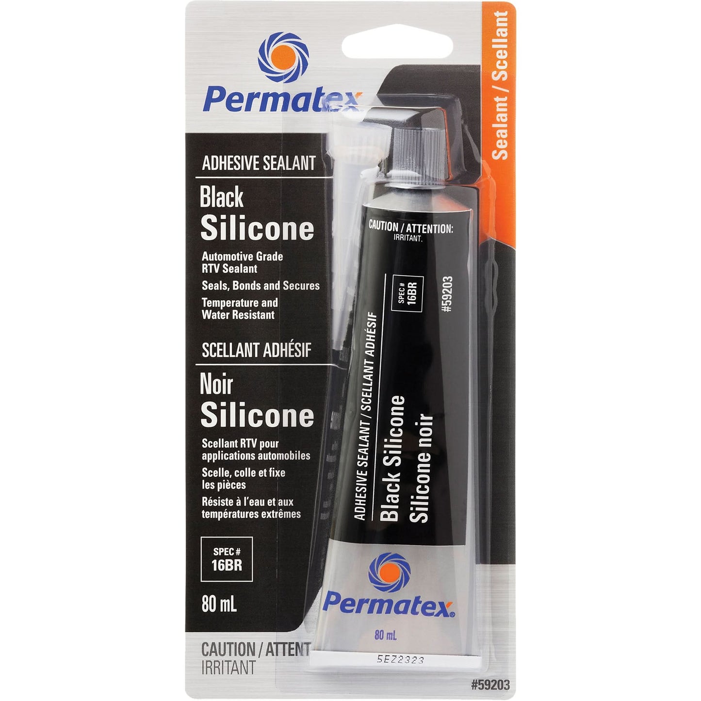 RTV Adhesive Sealant, 80 ml, Tube, Black