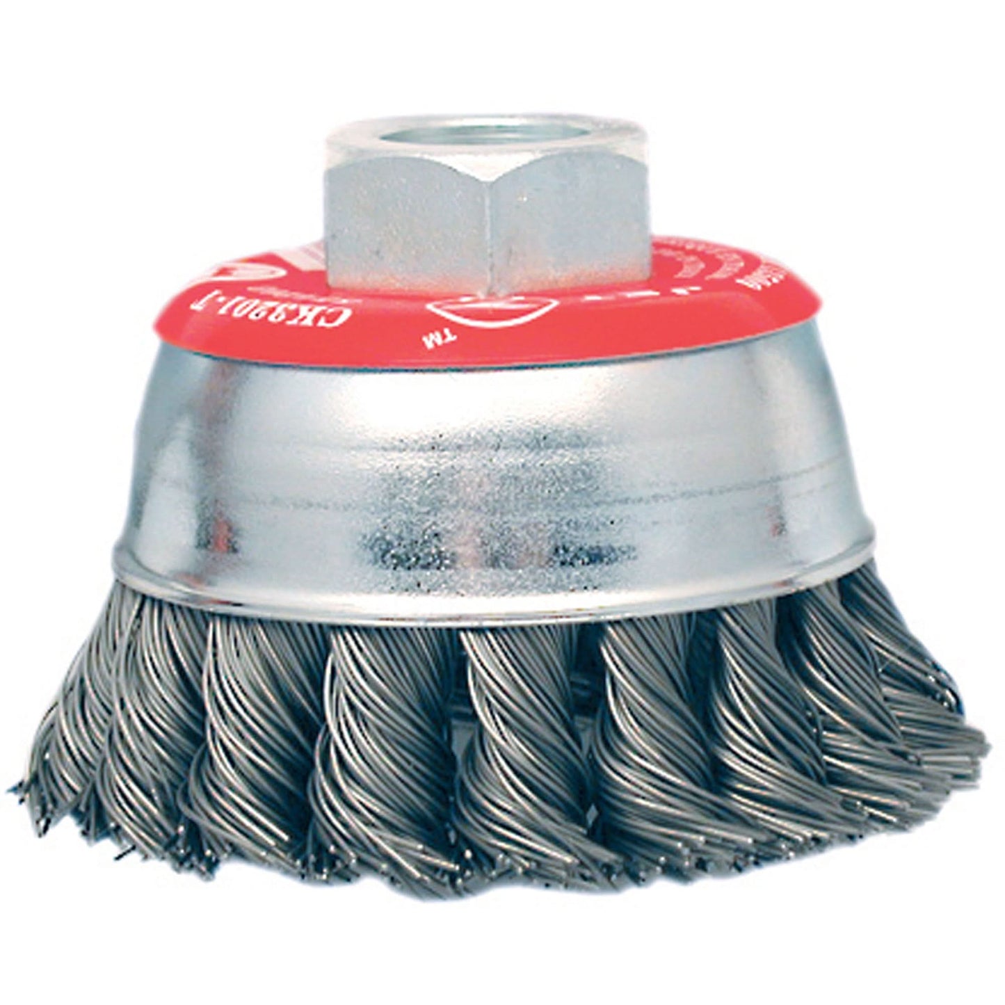 High-Performance Knot Twisted Cup Brush, 3" Dia. x 10mm x 1.25" Arbor