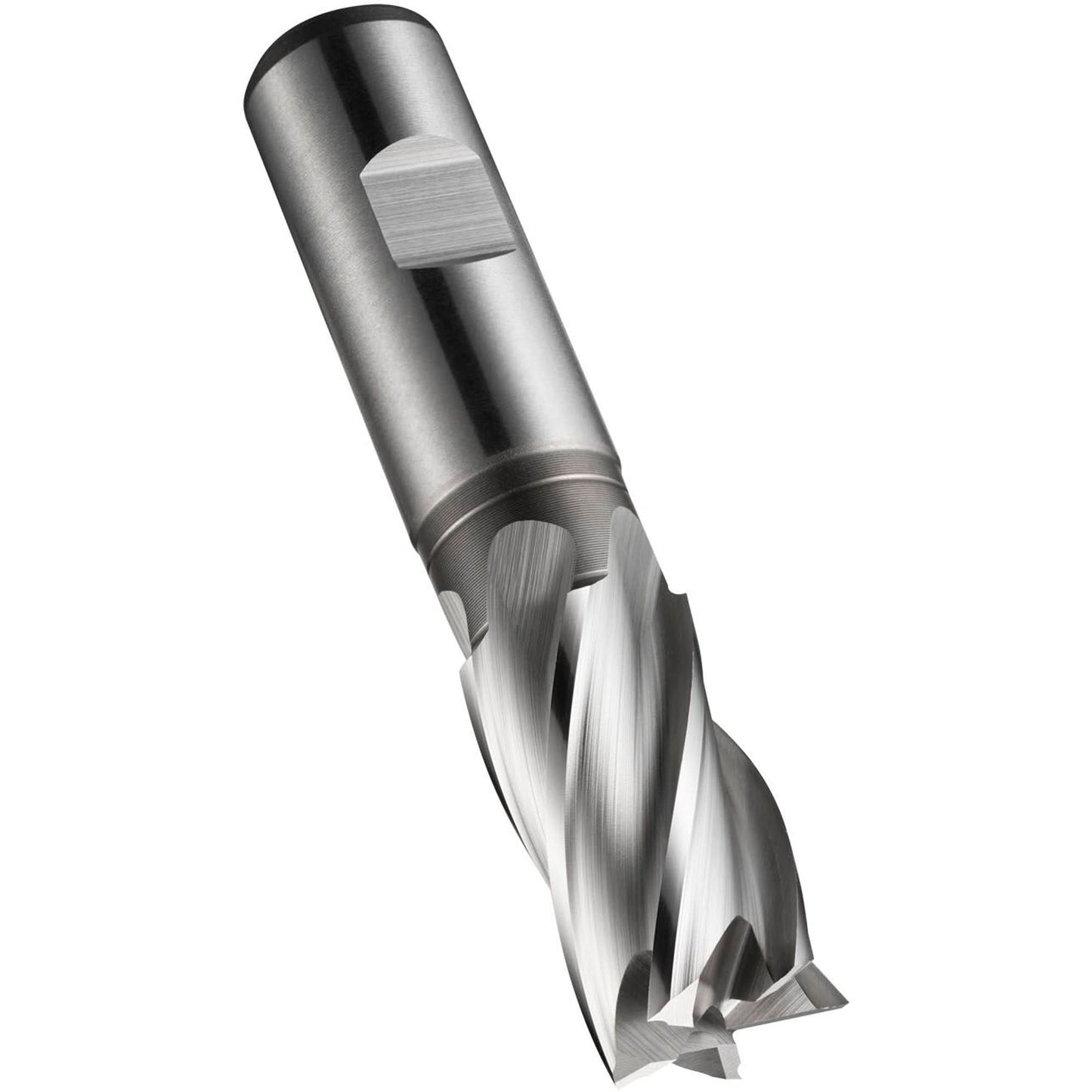 Weldon Shank End Mill, 16 mm Dia., 92 mm L, 4 Flutes, 16 mm Shank, High Speed Cobalt