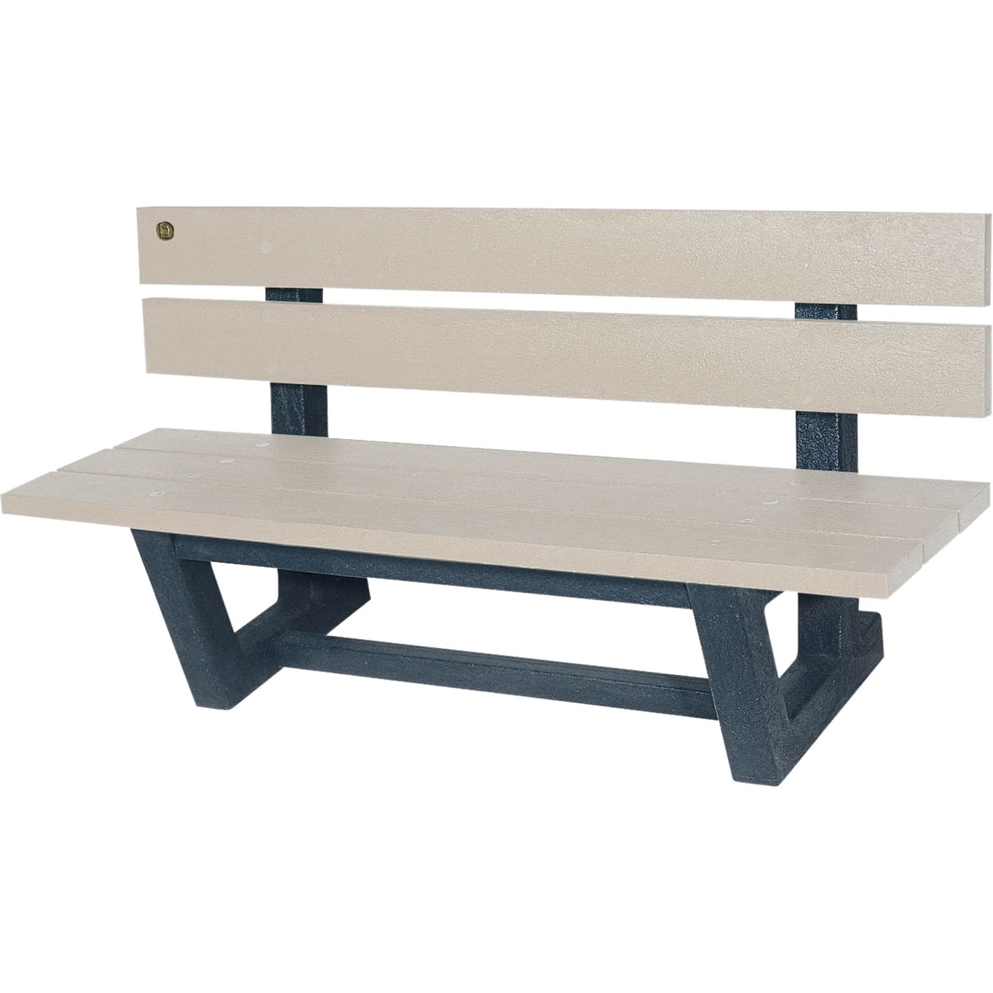 Outdoor Park Benches, Recycled Plastic, 60" L x 22-13/16" W x 29-13/16" H, Sand