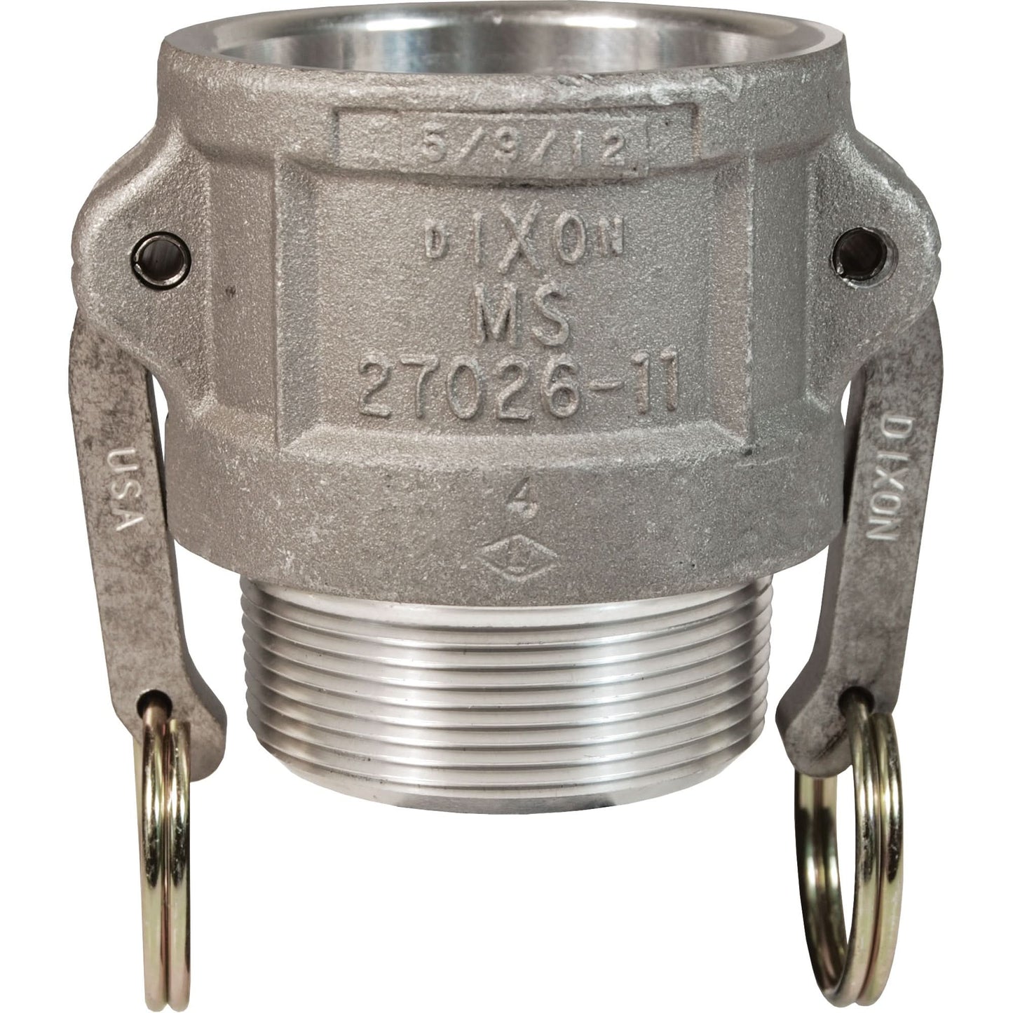 Cam & Groove Coupler, Aluminum, Type B, 4", Male NPT, 100 psi