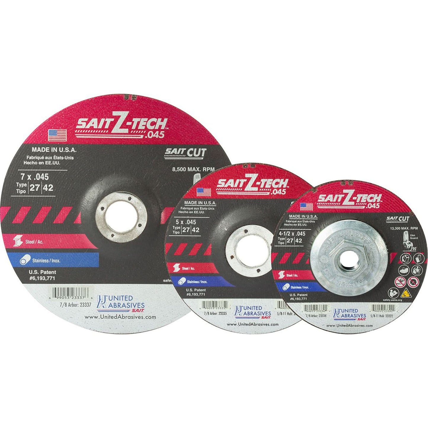 Cutting Wheel Z-Tech, 6" x 0.045", 7/8" Arbor, Type 27, Zirconium, 10200 RPM