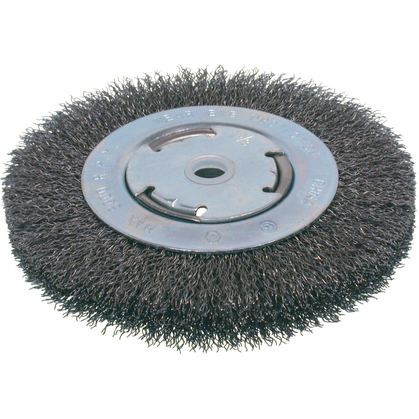 Economy Crimped Wire Wheel Brushes - Medium Face, 8" Dia., 0.014 Fill, 2" Arbor