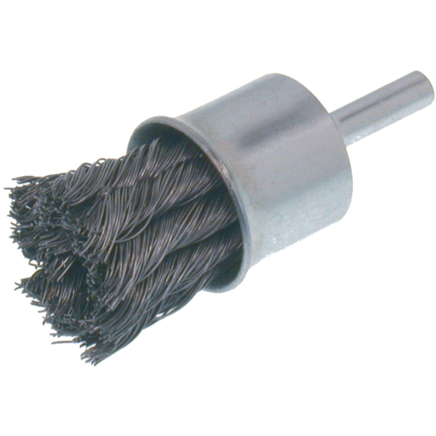 Economy Knot Wire End Brush, 1" Dia., 0.02 Wire Dia., 1/4" Shank