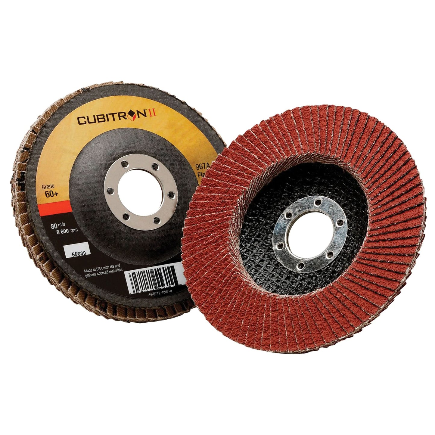 Cubitron™ II Flap Disc 967A, 7" x 7/8", Type 27, 80+ Grit, Ceramic