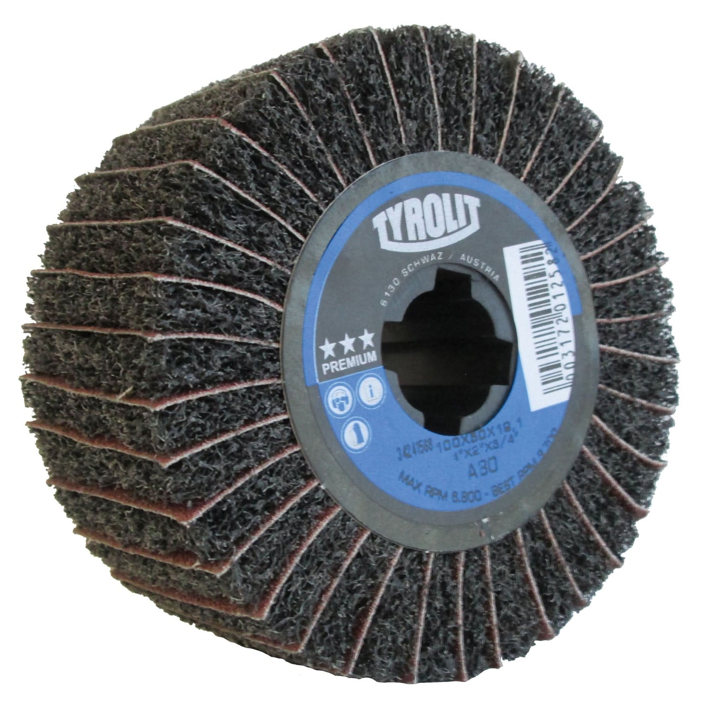 Pro-Line Surface Conditioning Drum, 4" Dia. x 2" W, 3/4" Arbor, 80 Grit, Aluminum Oxide