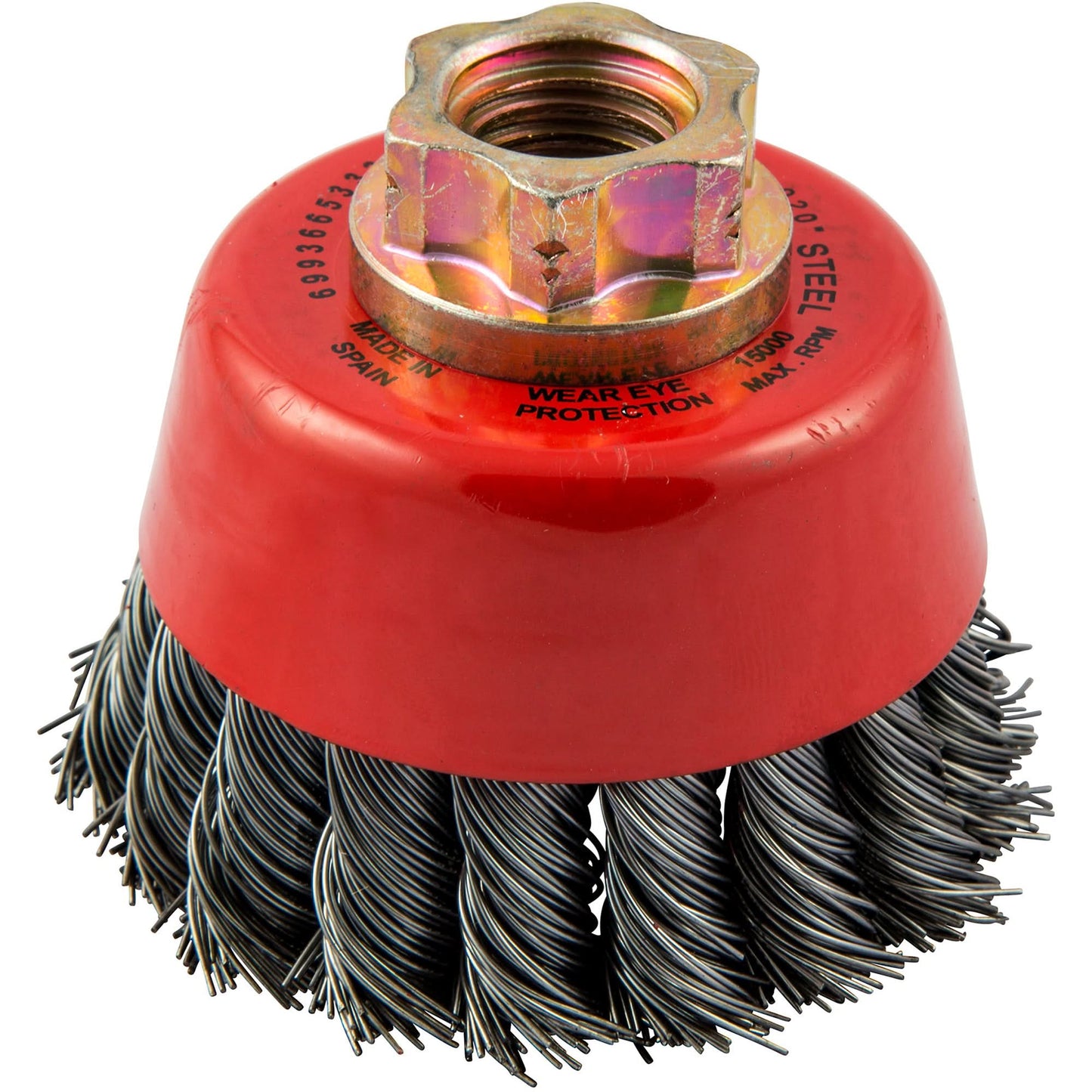 Knotted Wire Cup Brush, 2-3/4" Dia. x 5/8"-11 Arbor