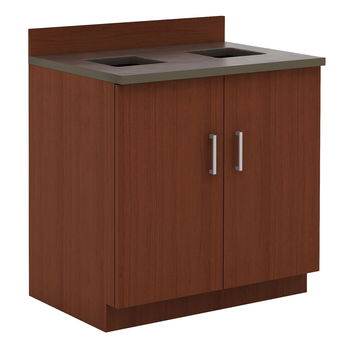 Modular Base Cabinet, Melamine, 39" H x 36" W x 25" D, Mahogany