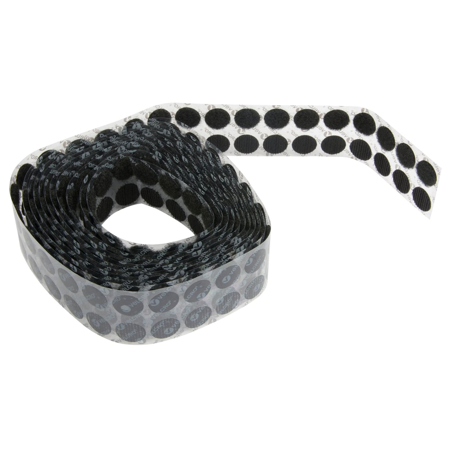 Fastener Coins, Hook & Loop, 3/4" Dia., Adhesive, Black