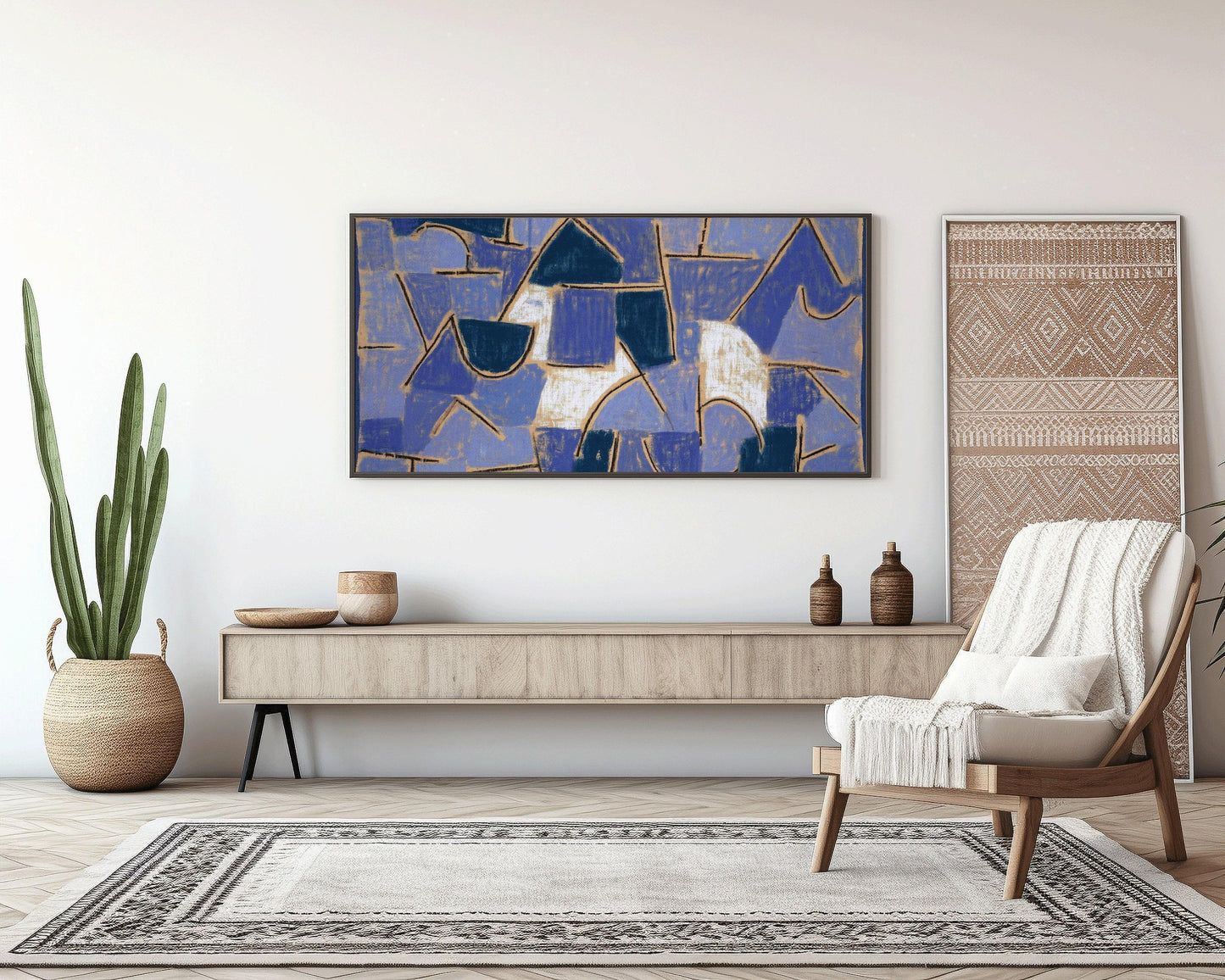 Paul Klee - Blue Night | Modern Abstract Wide Panoramic Art (available handframed or unframed) 2x1