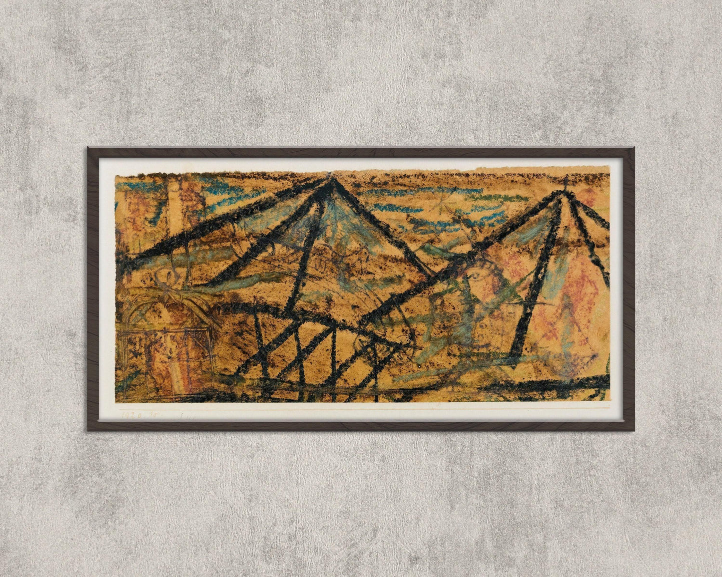 Paul Klee Abstract Art Print: With the Water Carrier, Panoramic Fine Art (2x1)