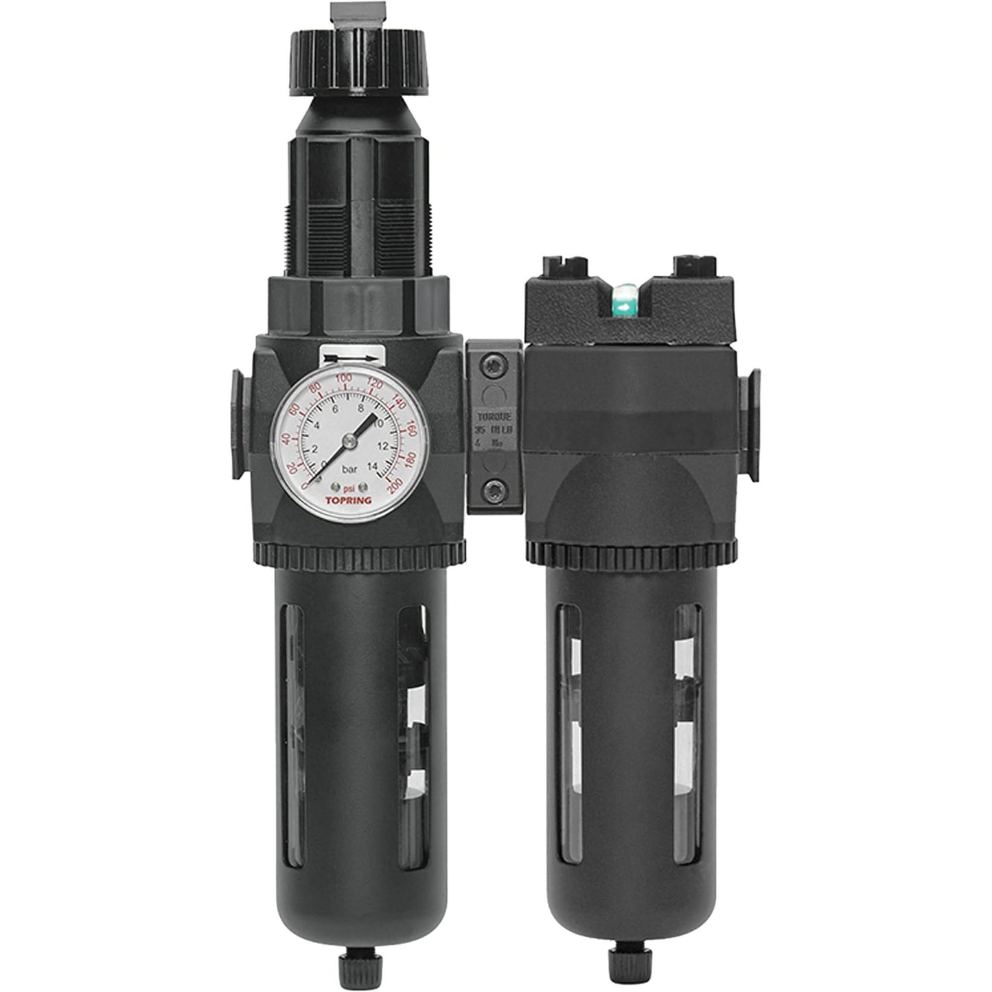 Manual Drain Filter, Regulator & Coalescing Filter with Standard Bowl Modulair 400, 1/4" NPT, 150 PSI, 9.1 fl. oz. Capacity