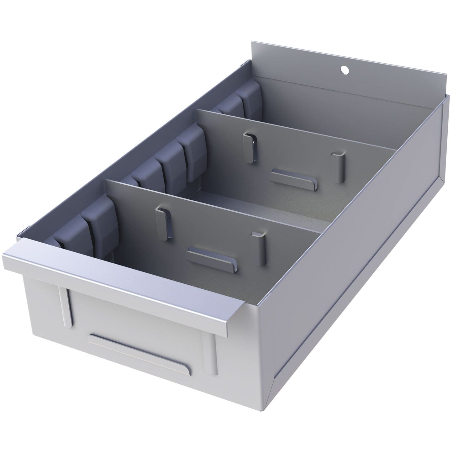 Boîte d'étagère Interlok Boltless Shelving, acier, 11-5/8" l x 12" P x 2-3/4" H, gris clair