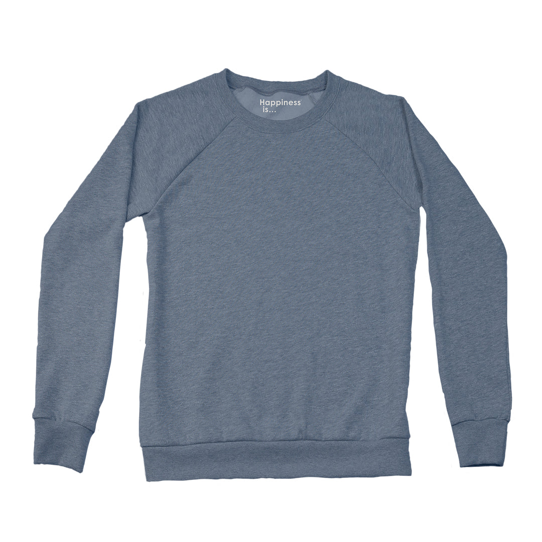 Women's Plain Crew Sweatshirt, Heather Navy