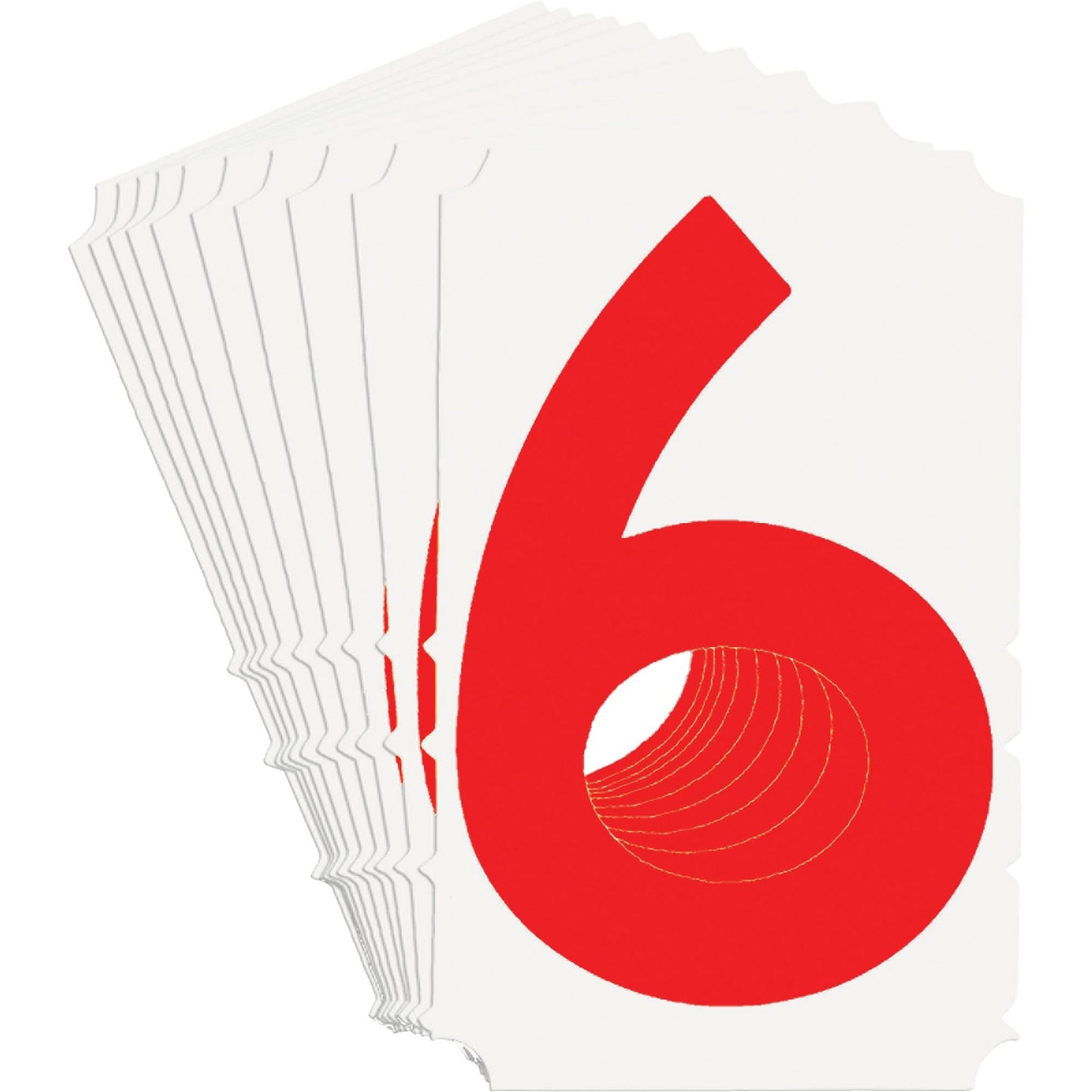Quick-Align® Individual Gothic Number and Letter Labels, 6, 4" H, Red