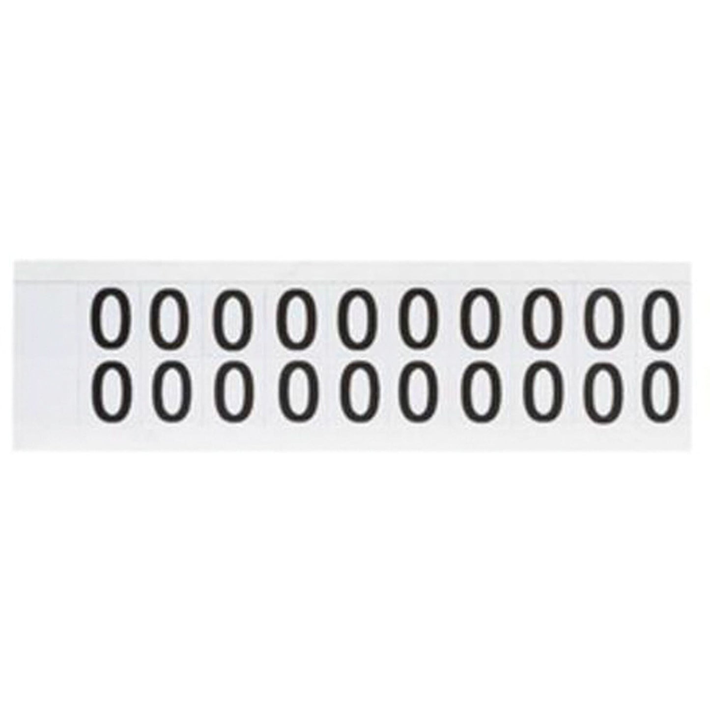 Individual Number and Letter Labels, 0, 5/8" H, Black on White
