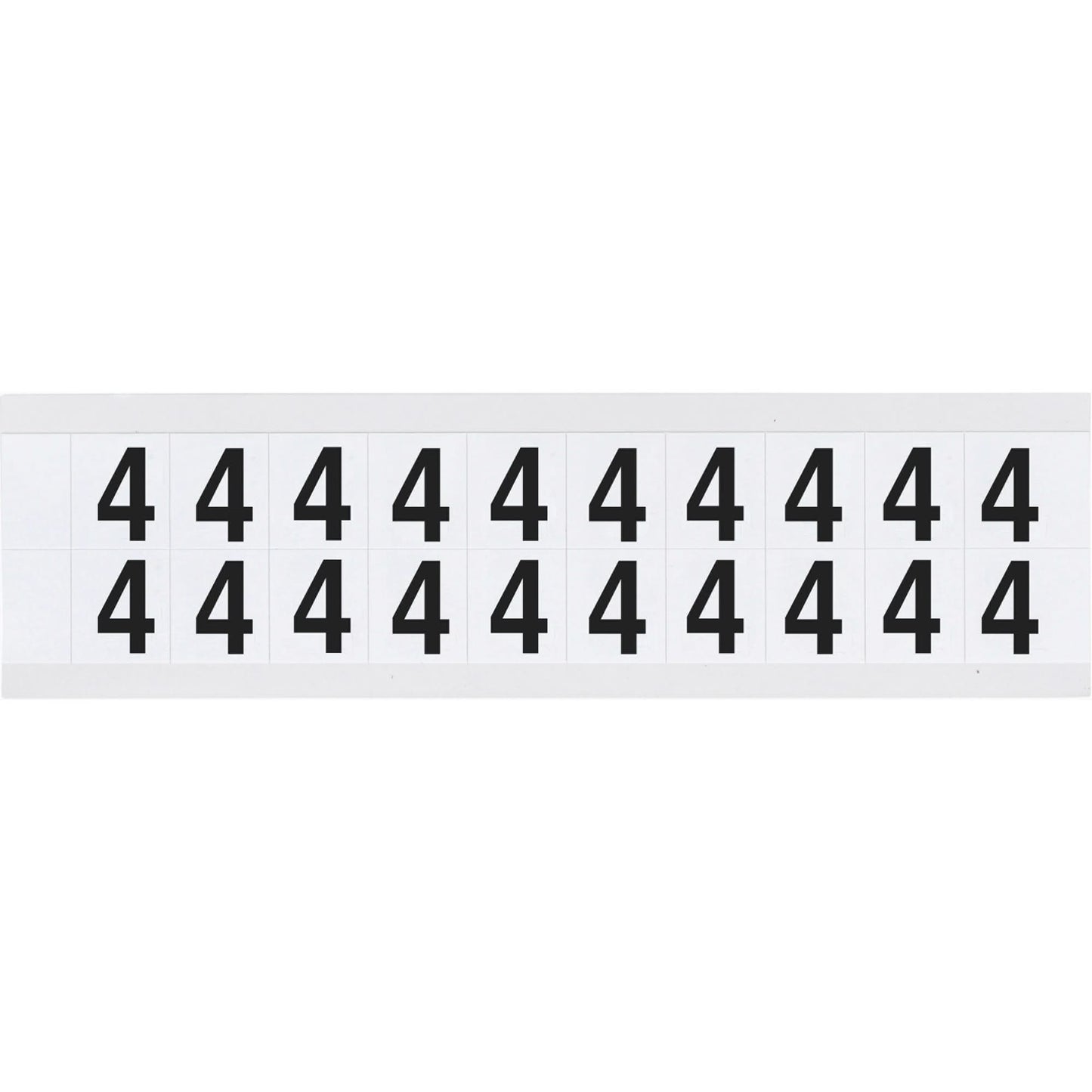 Individual Number and Letter Labels, 4, 5/8" H, Black on White