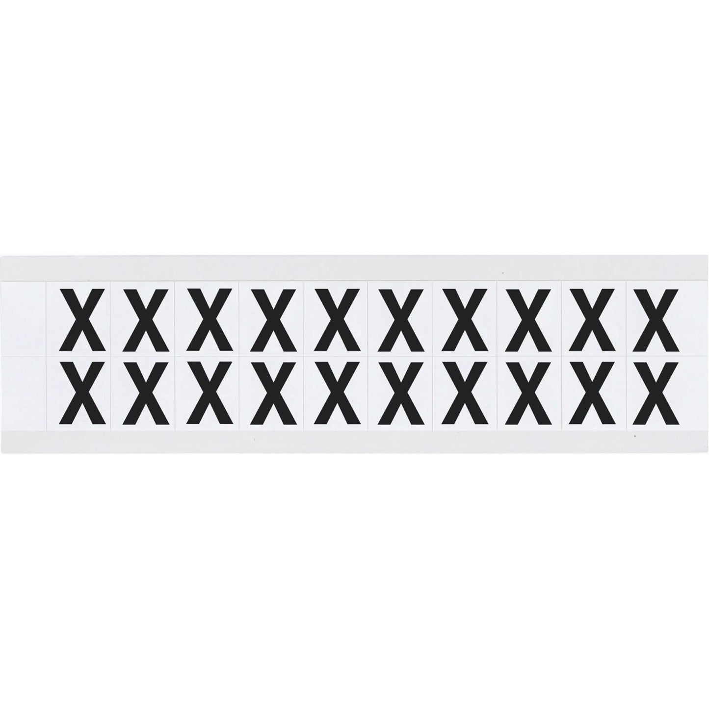 Individual Number & Letter Labels, X, 5/8" H, Black on White