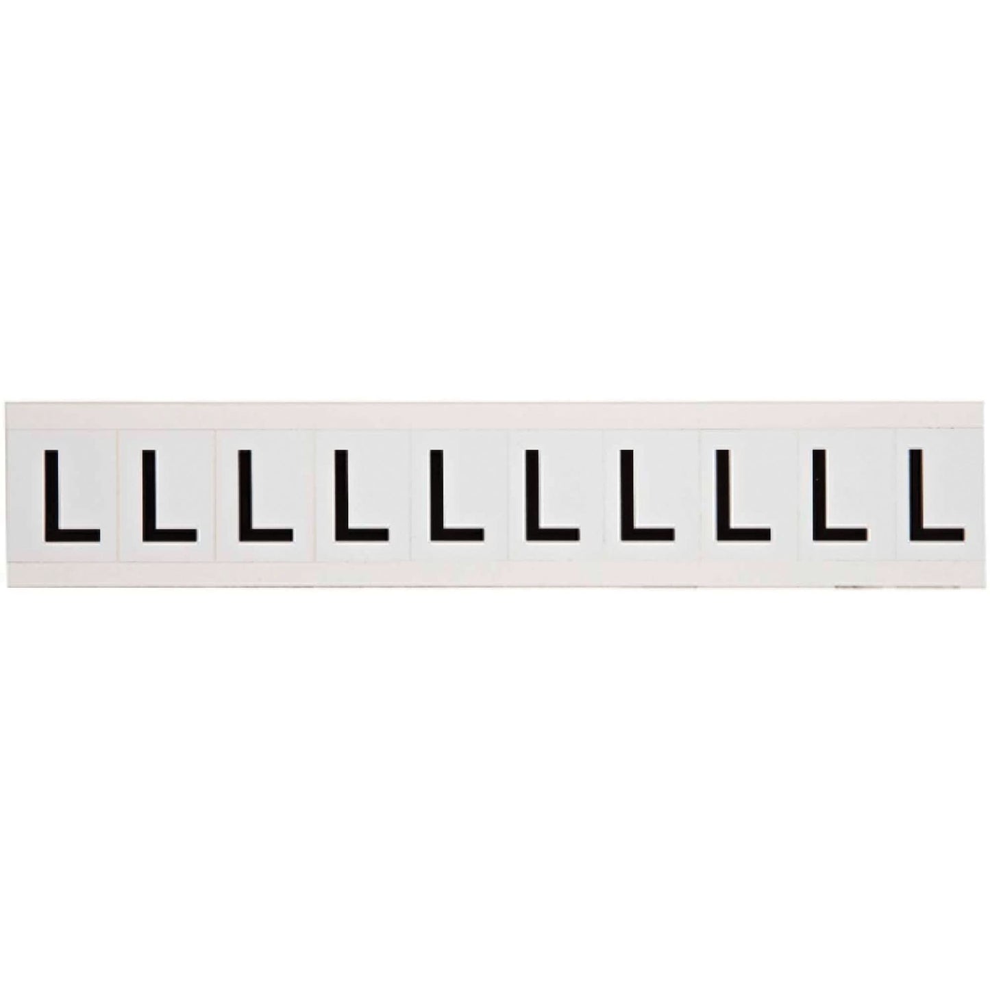 Individual Number and Letter Labels, L, 1" H, Black on White