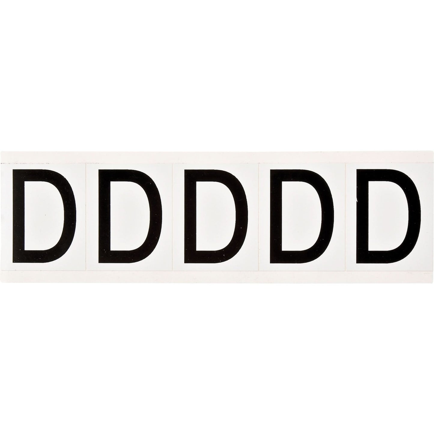 Individual Number and Letter Labels, D, 2" H, Black on White