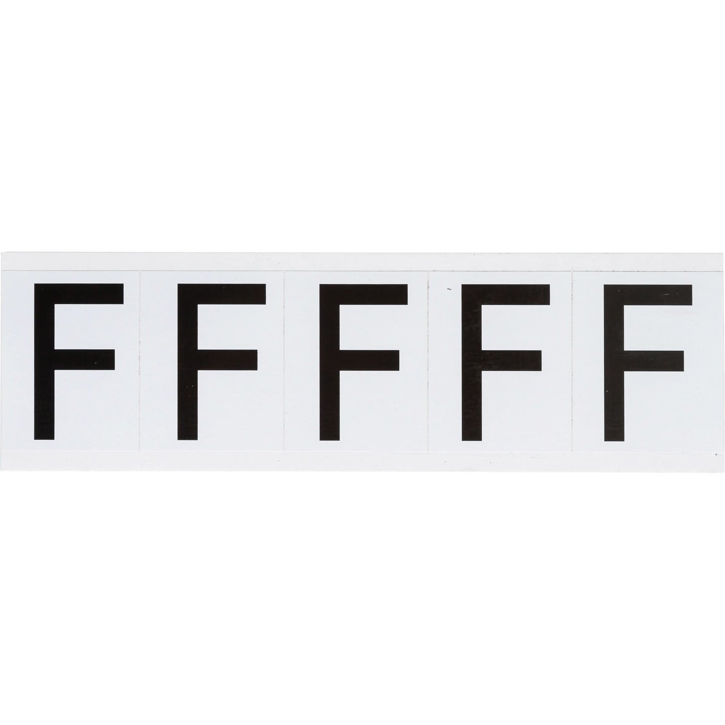 Individual Number and Letter Labels, F, 2" H, Black on White