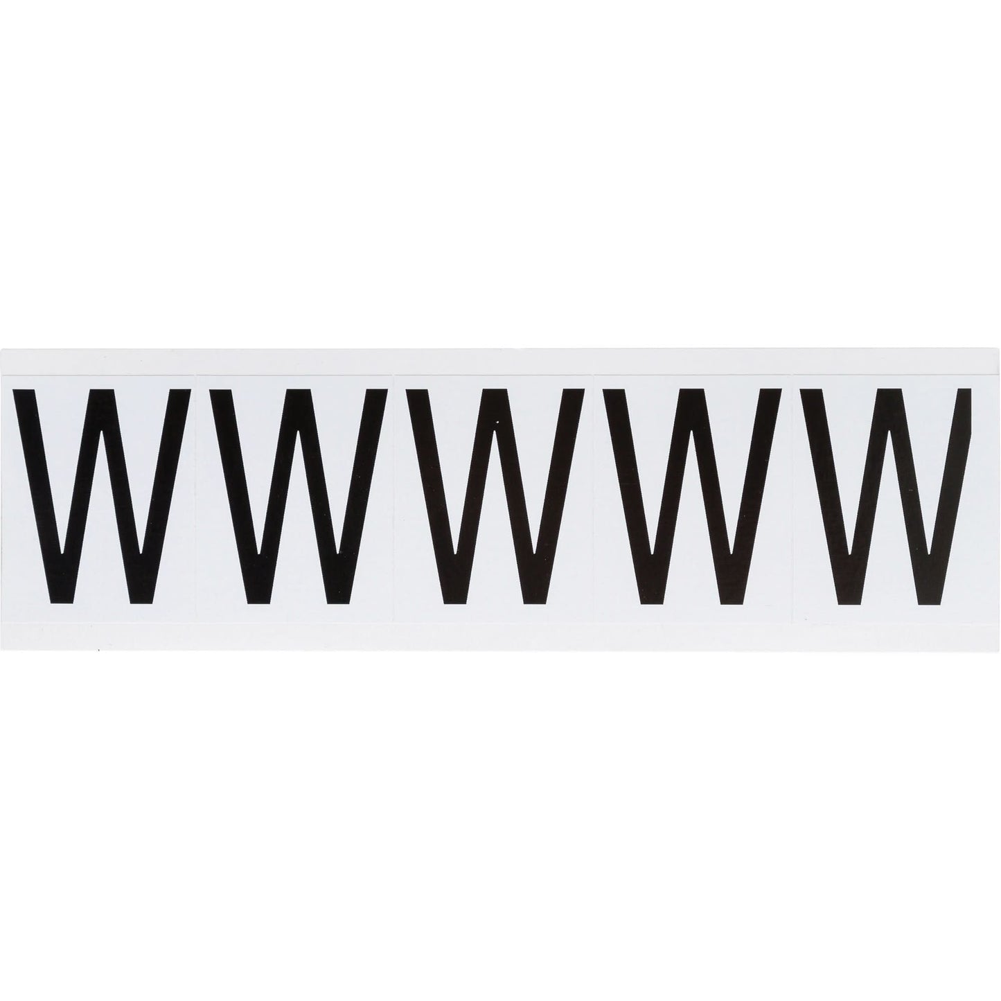 Individual Number & Letter Labels, W, 2" H, Black on White