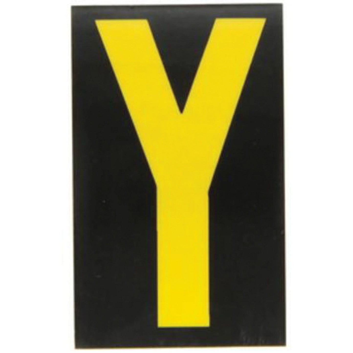 Reflective Individual Number & Letter Labels, Y, 2-1/2" H, Yellow on Black