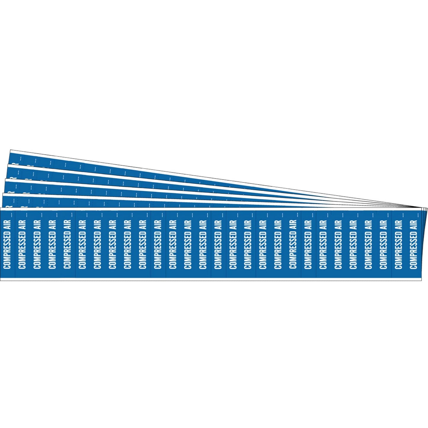"Compressed Air" Semi-Conductor & Chemical Pipe Markers, Self-Adhesive, 1/2" H x 2-1/4" W, White on Blue