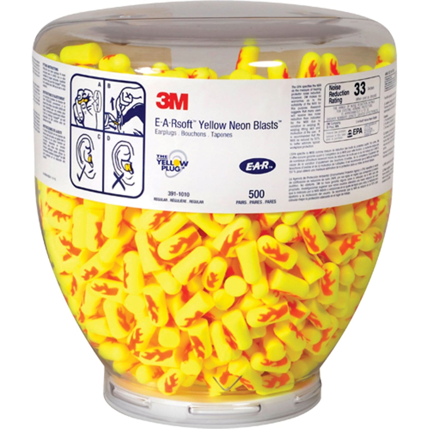 E-A-Rsoft™ Yellow Neons™ Earplugs, Bulk - Canister