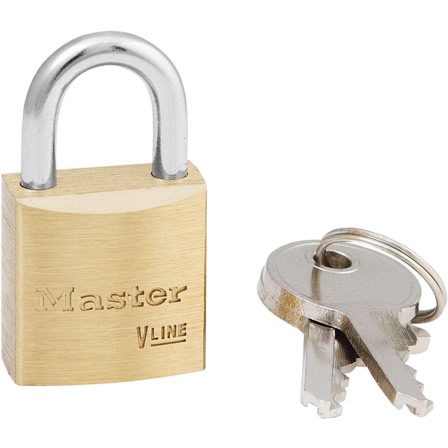 Cadenas V-Line, à clés différentes, revêtement en laiton, largeur 4,76 cm