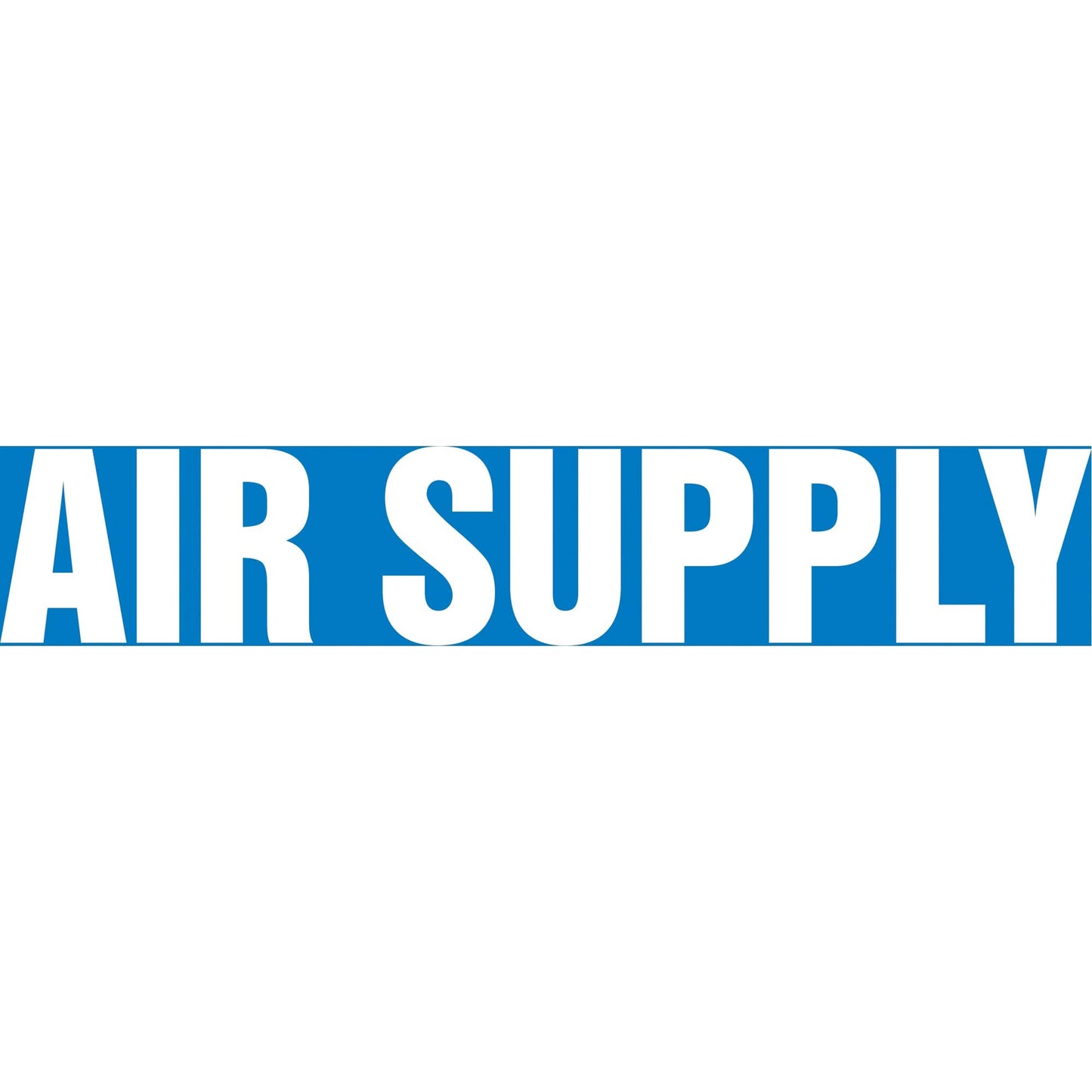 "Air Supply" Pipe Marker, Self-Adhesive, 1-1/2" H x 8" W, White on Blue