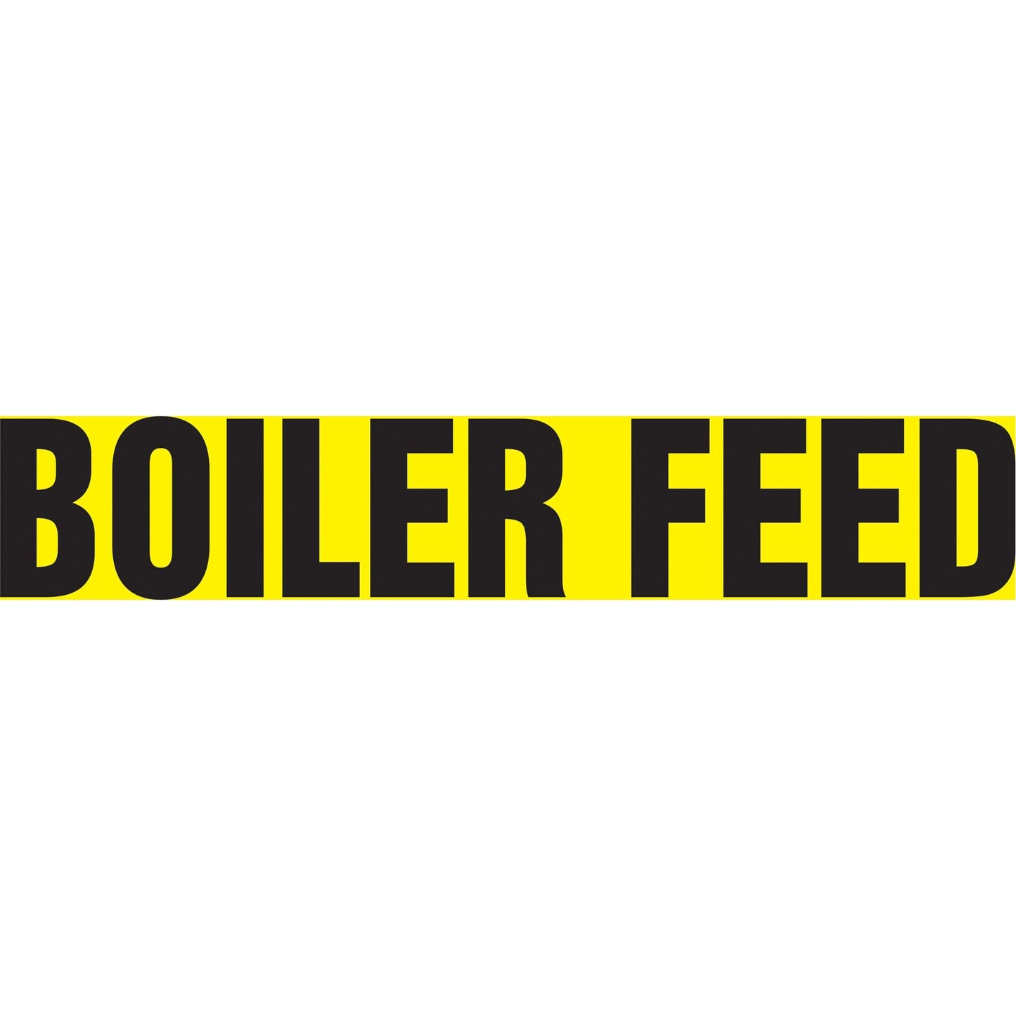 "Boiler Feed" Pipe Marker, Self-Adhesive, 1" H x 8" W, Black on Yellow