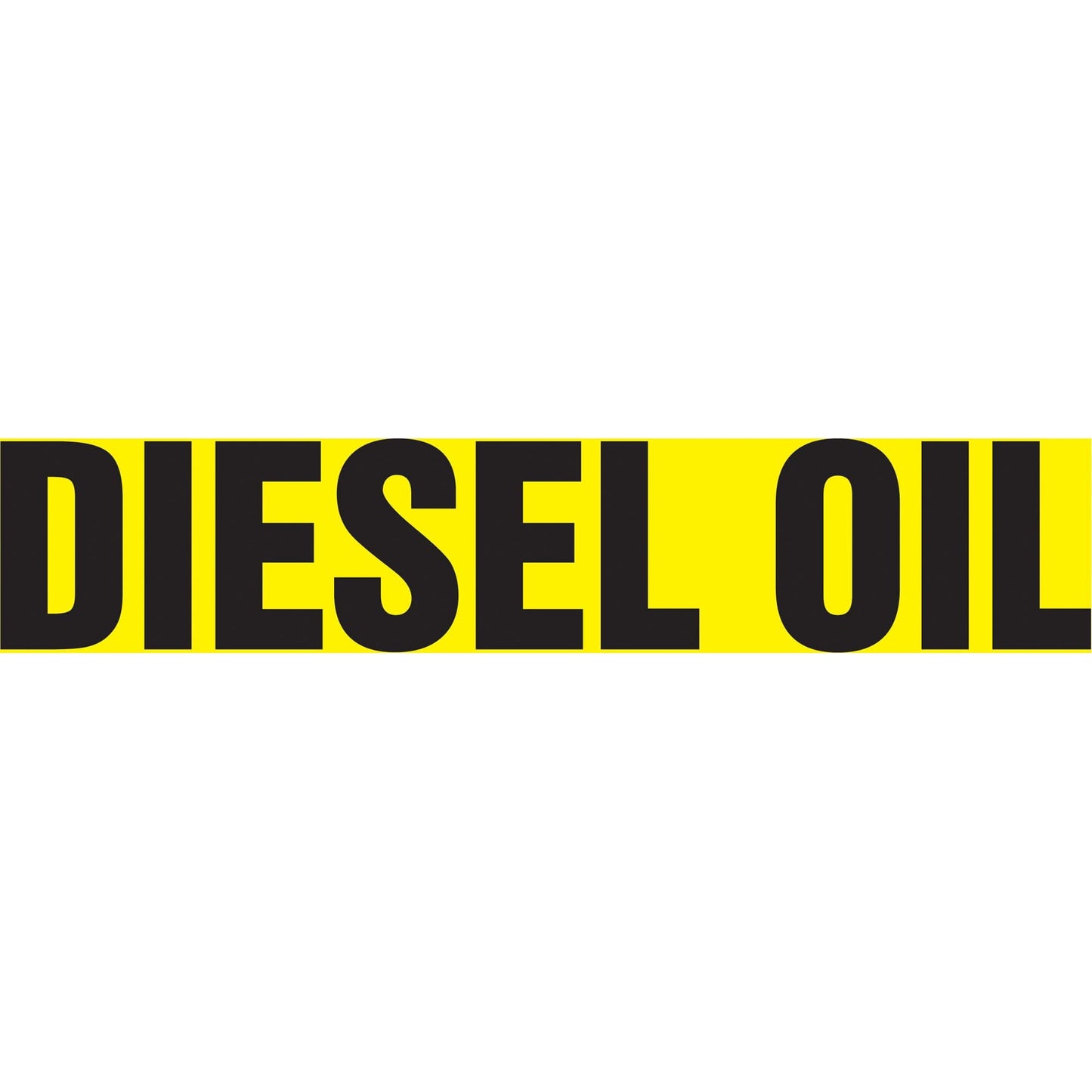 "Diesel Oil" Pipe Marker, Self-Adhesive, 1" H x 8" W, Black on Yellow