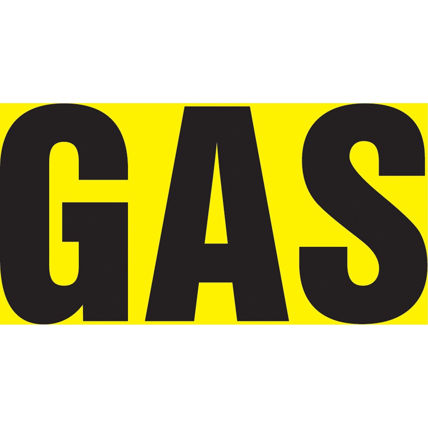 "Gas" Pipe Marker, Self-Adhesive, 1" H x 8" W, Black on Yellow