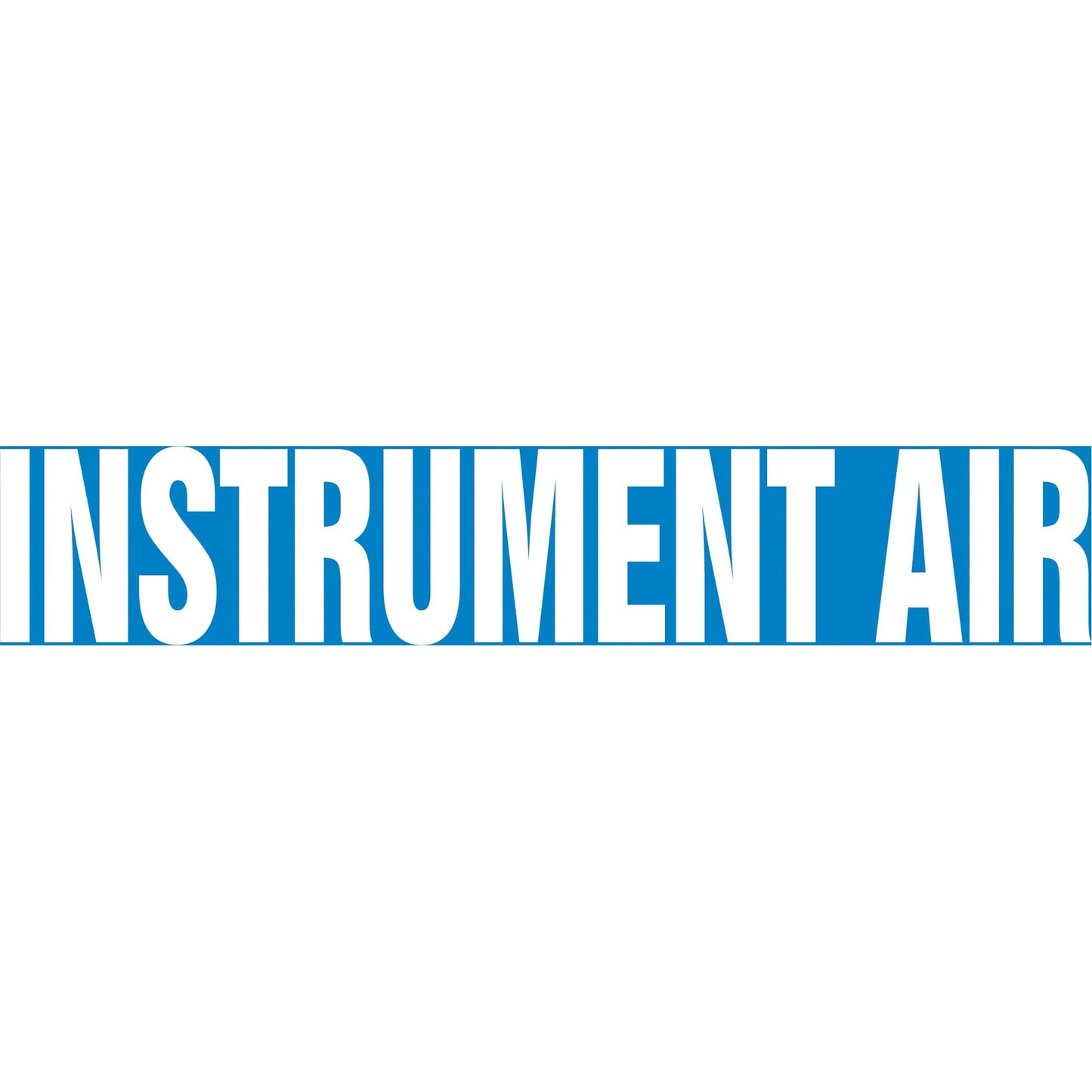 "Instrument Air" Pipe Marker, Self-Adhesive, 1-1/2" H x 8" W, White on Blue