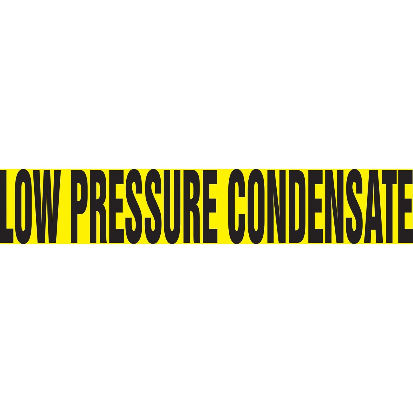 "Low Pressure Condensate" Pipe Marker, Self-Adhesive, 1-1/2" H x 8" W, Black on Yellow