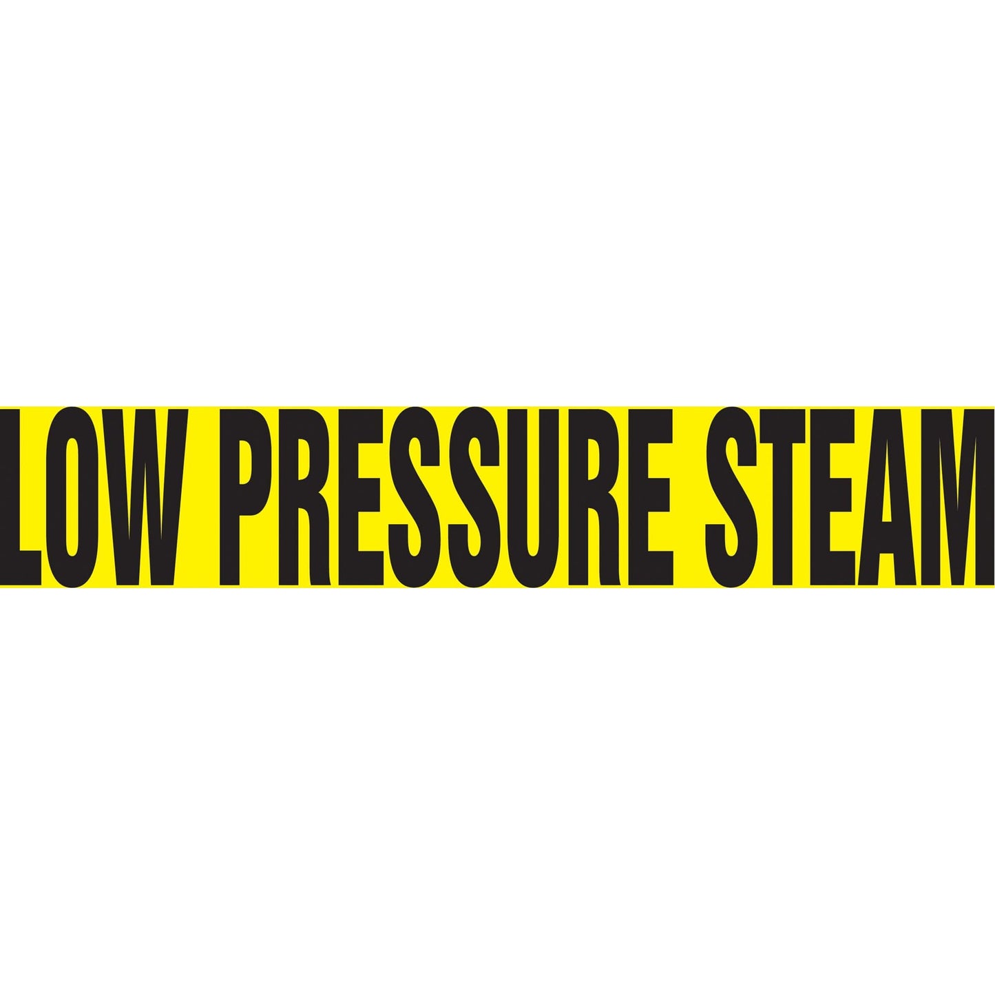 "Low Pressure Steam" Pipe Marker, Self-Adhesive, 1" H x 8" W, Black on Yellow