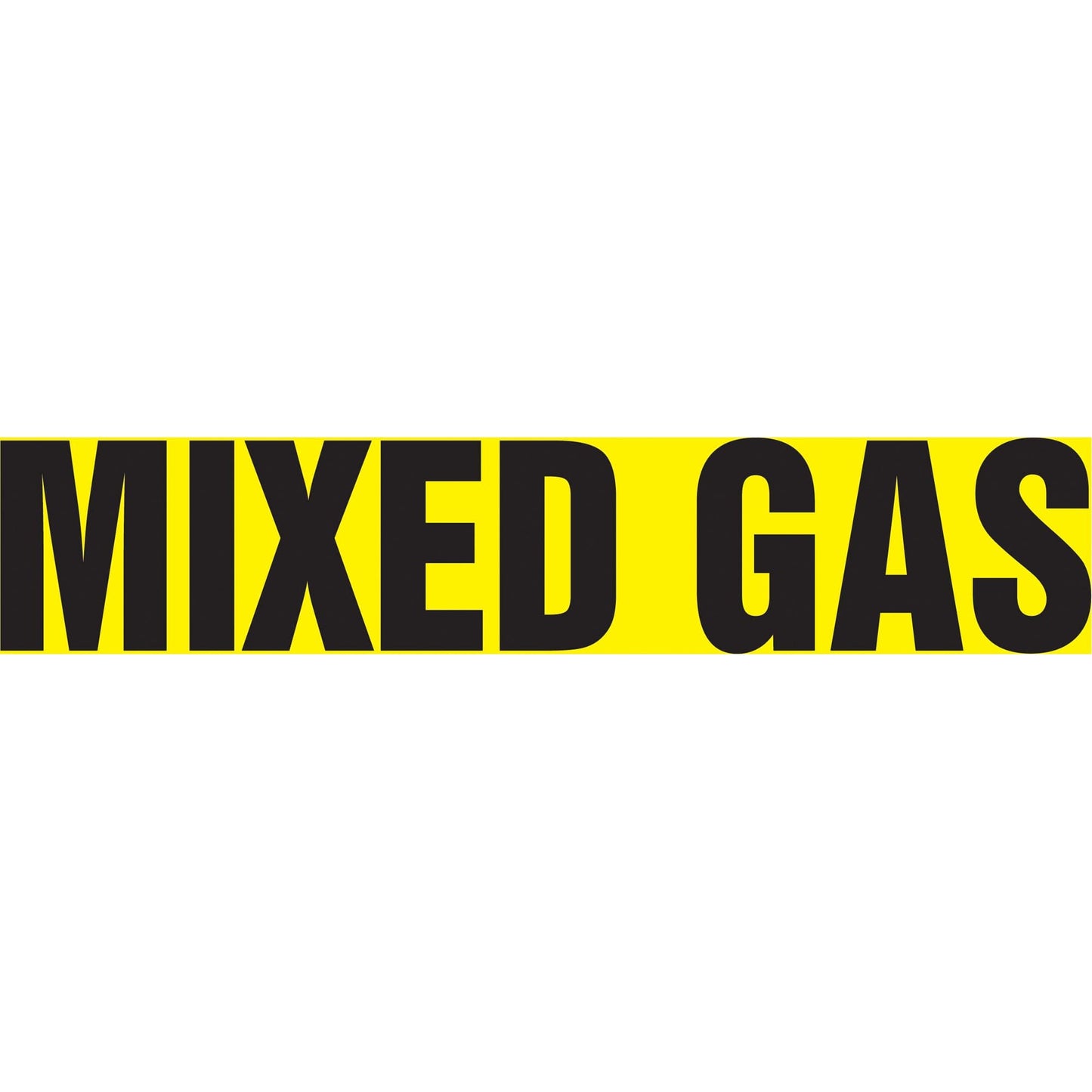 "Mixed Gas" Pipe Marker, Self-Adhesive, 2-1/2" H x 12" W, Black on Yellow