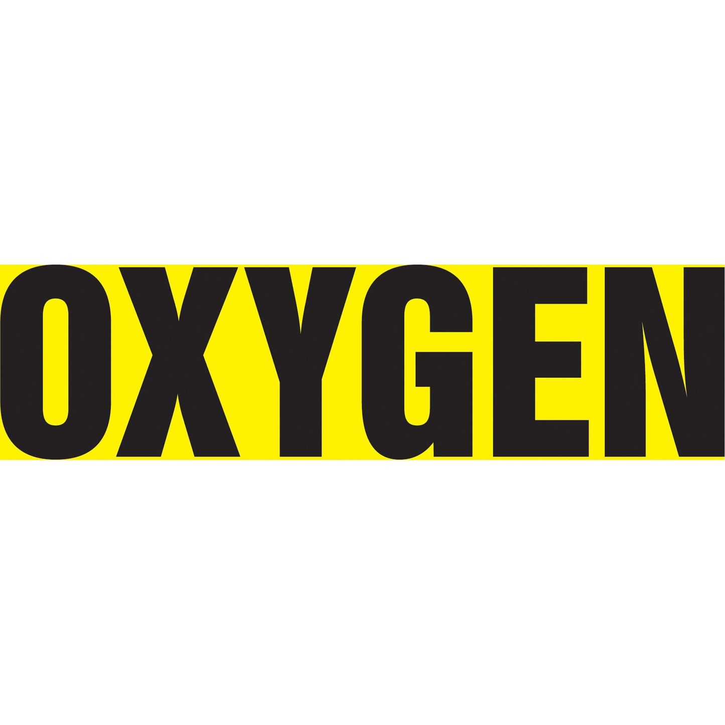 "Oxygen" Pipe Marker, Self-Adhesive, 1-1/2" H x 8" W, Black on Yellow