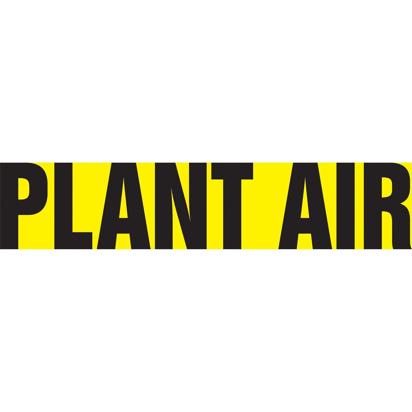 "Plant Air" Pipe Marker, Self-Adhesive, 2-1/2" H x 12" W, Black on Yellow