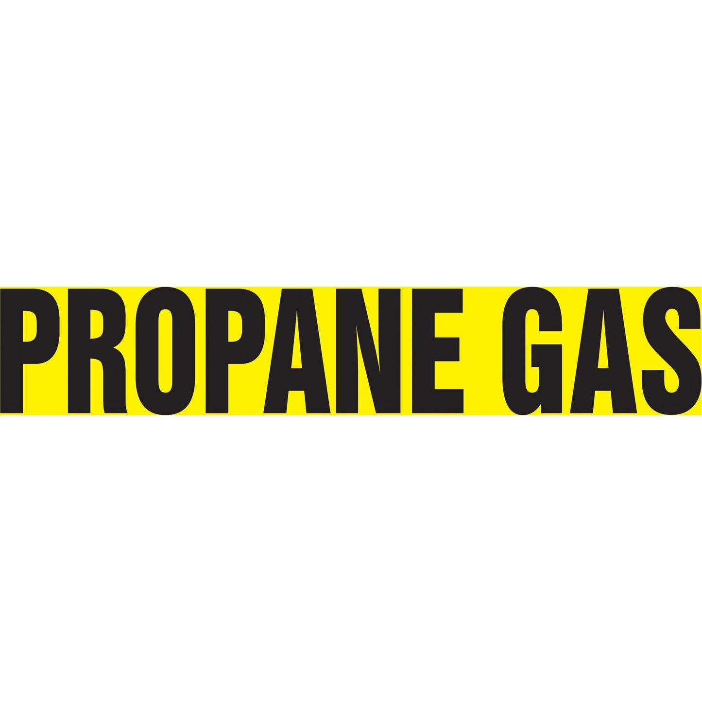 "Propane Gas" Pipe Marker, Self-Adhesive, 1-1/2" H x 8" W, Black on Yellow