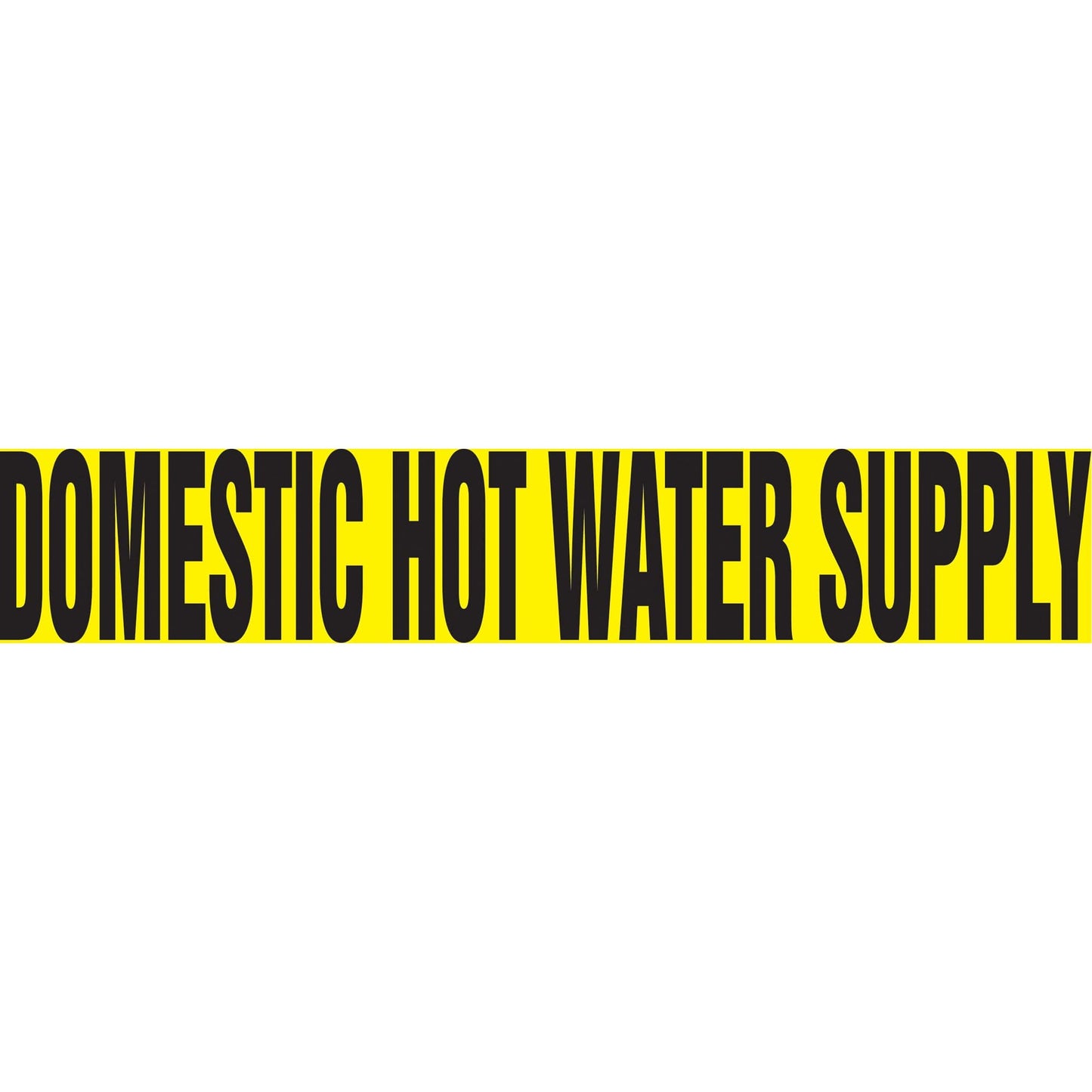 Snap Tite™ "Domestic Hot Water Supply" Pipe Marker, Snap-On, 9" H x 8" W, Black on Yellow