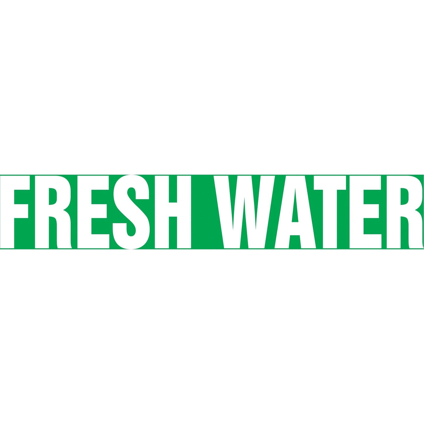 Snap Tite™ "Fresh Water" Pipe Marker, Snap-On, 6" H x 8" W, White on Green
