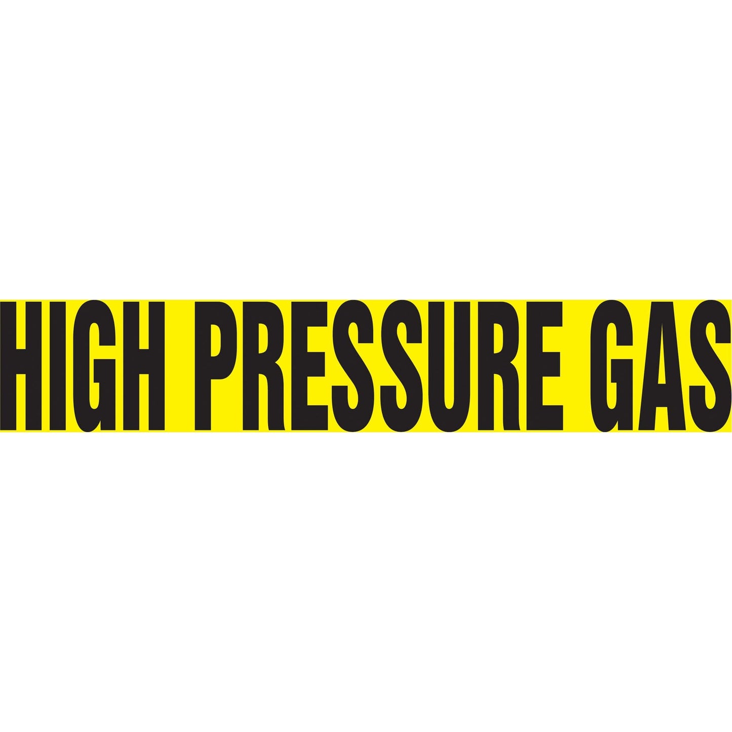 Snap Tite™ "High Pressure Gas" Pipe Marker, Snap-On, 6" H x 8" W, Black on Yellow