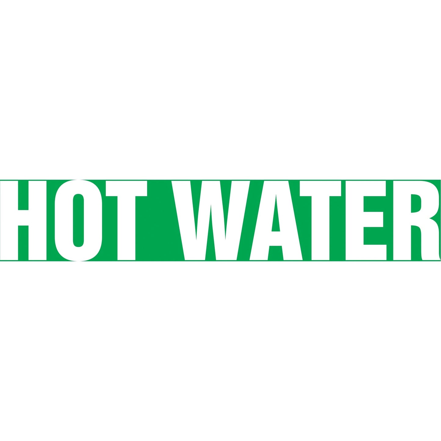 Snap Tite™ "Hot Water" Pipe Marker, Snap-On, 9" H x 8" W, White on Green