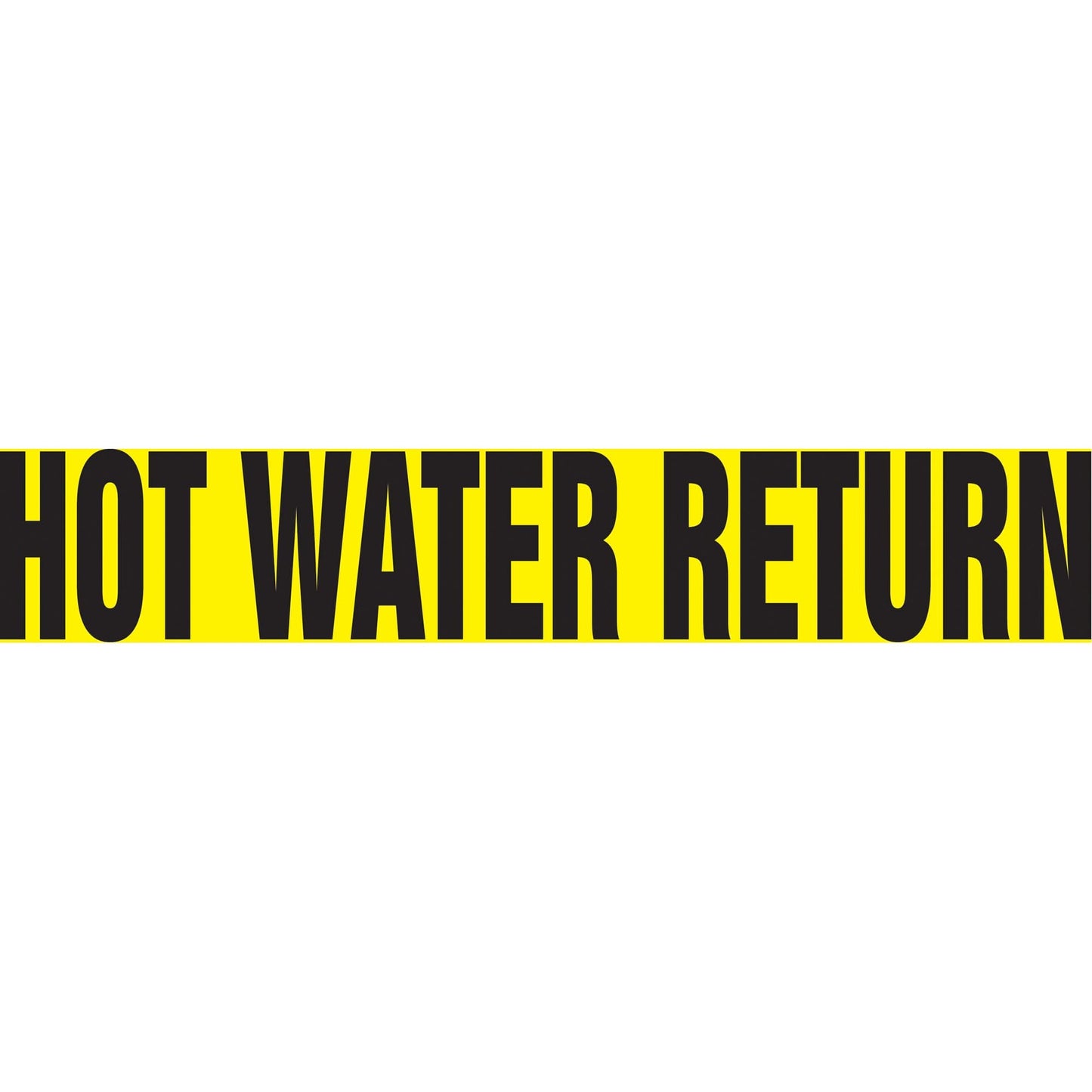 Snap Tite™ "Hot Water Return" Pipe Marker, Snap-On, 6" H x 8" W, Black on Yellow