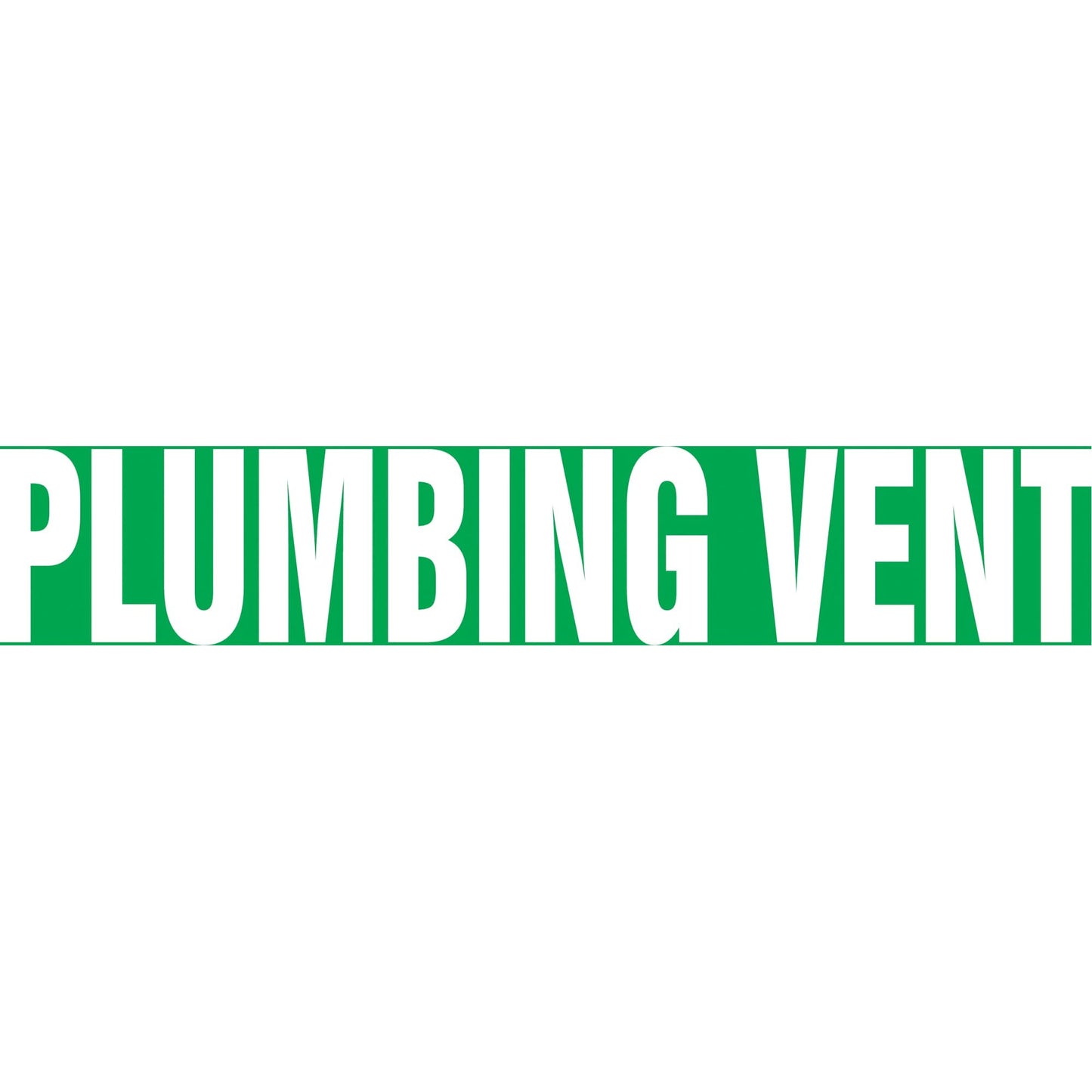 Snap Tite™ "Plumbing Vent" Pipe Marker, Snap-On, 6" H x 8" W, White on Green