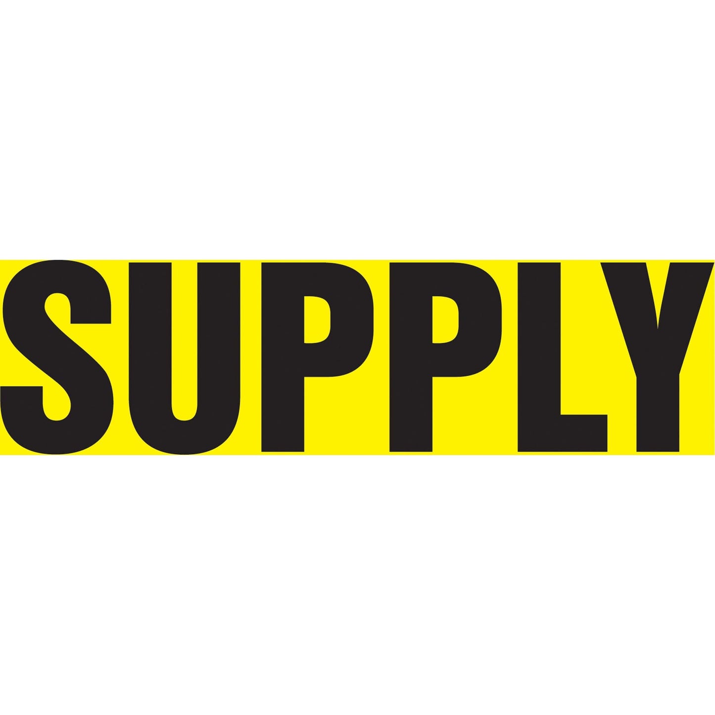 "Supply" Pipe Marker, Self-Adhesive, 1" H x 8" W, Black on Yellow